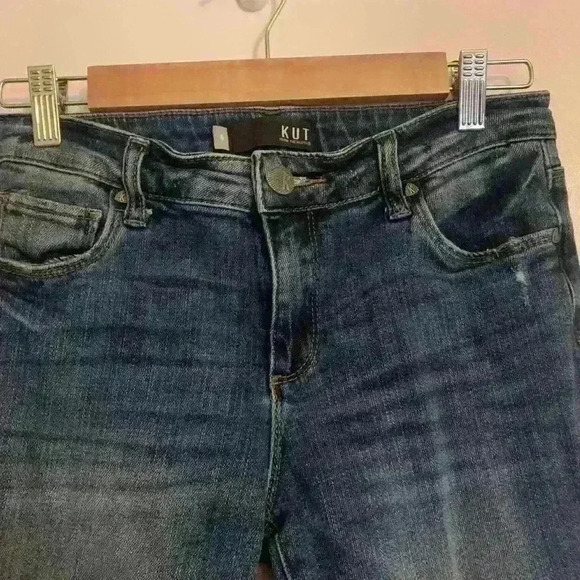 Kut From The Kloth Jeans Reese Ankle Straight Leg Raw Hem, Womens Size 4 - Picture 9 of 16